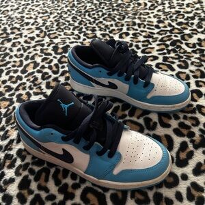 Blue and White Sneakers